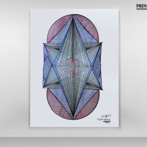 Trianglerism Art ( Zygotesphere®) Hand-Drawn & Print Canvas By Prince Israel Zaar Wall Decor for Office, Home